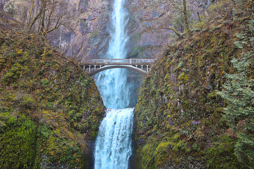 Road trip stop to Multnomah Falls in Oregon