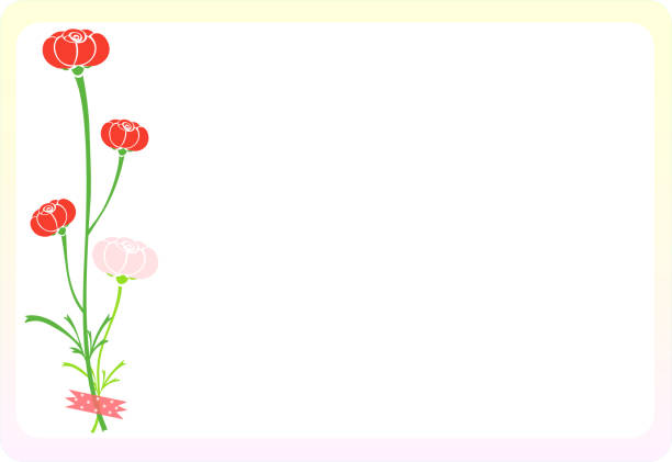 ilustrações de stock, clip art, desenhos animados e ícones de ranunculus flower message cards - foliate pattern audio