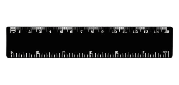 Black Ruler Isolated Inches Centimeters Milimeters Imperial And Metric  Distance Length Units Cm And Mm Marks Detailed Flat Lay Macro Closeup White  Numbers On Plastics Stock Illustration - Download Image Now - iStock