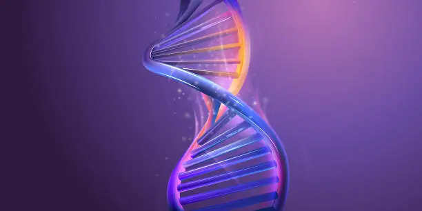 Vector illustration of Double helix structure of abstract DNA model.