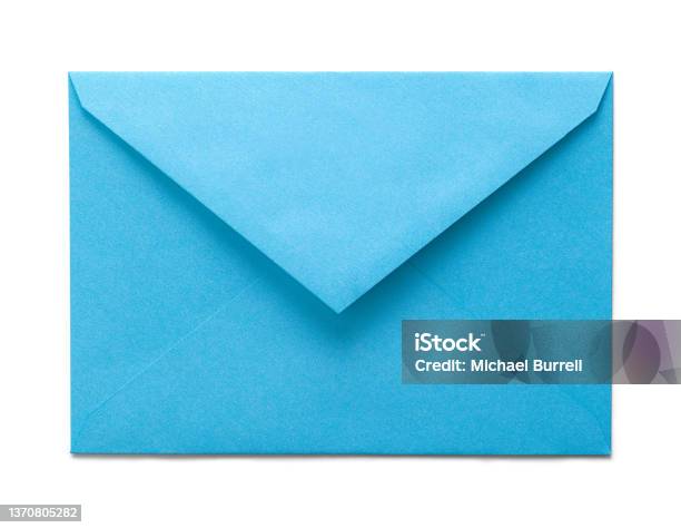 Blue Envelope Stock Photo - Download Image Now - Envelope, Letter - Document, Correspondence