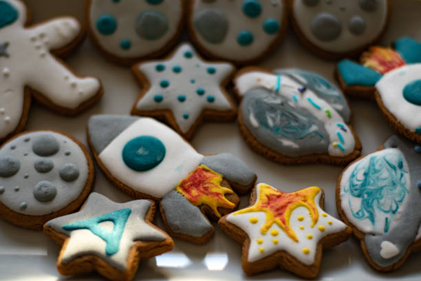 istock Assortment of space theme decorated cookies 1370808527