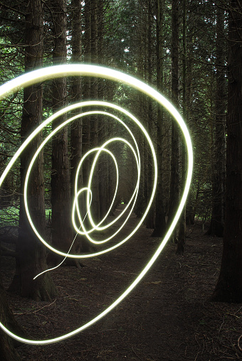 Creative image using a long exposure to make a light painting.