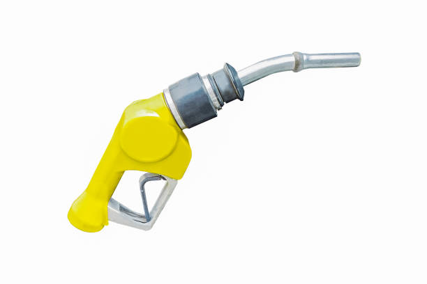 istock Yellow fuel nozzle isolated on white background 1370811099