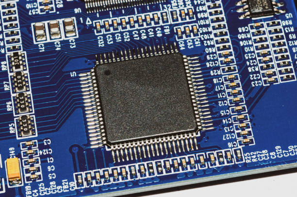 istock Close up of computer circuit board, electronic components, and chips 1370817695