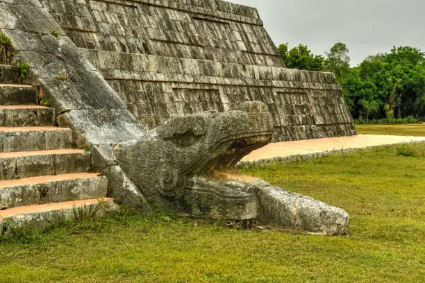 Pyramid of Kukulkan at Chichen Itza, the ancient Maya city in the Yucatan region of Mexico.