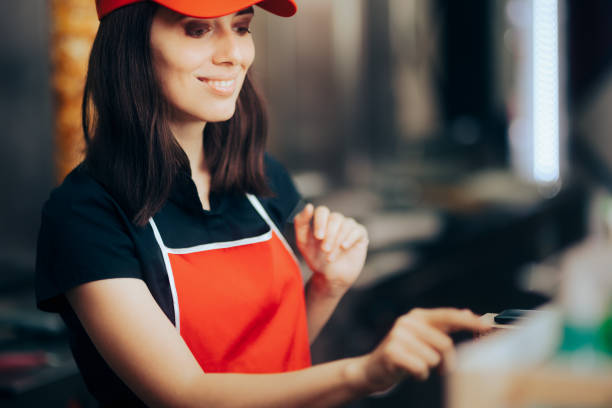 istock Fast Food Vendor Using the Cash Register 1370822352