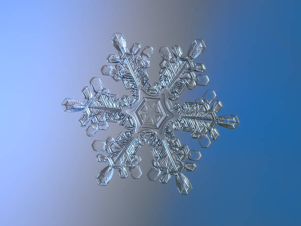 Real snowflake macro photo stock photo
