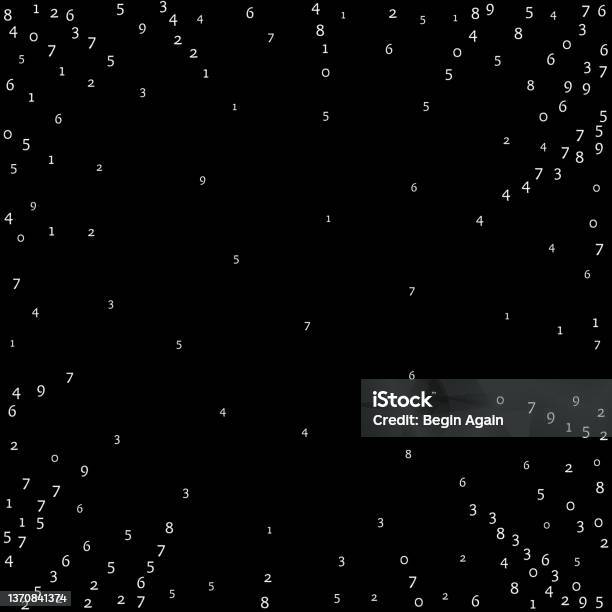 Falling Numbers Big Data Concept Binary White Orderly Flying Digits ...