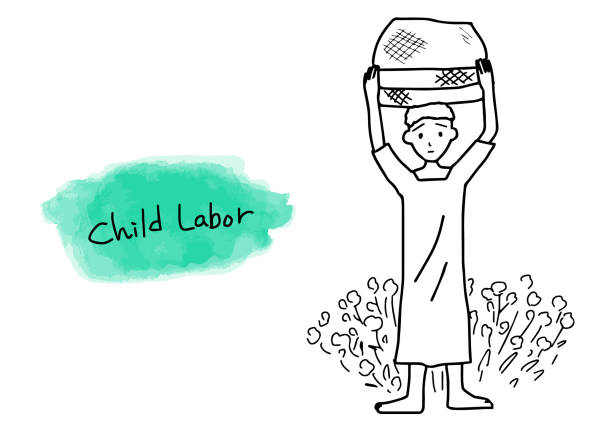 Child labor illustration Child labor simple illustration, vector child labor stock illustrations