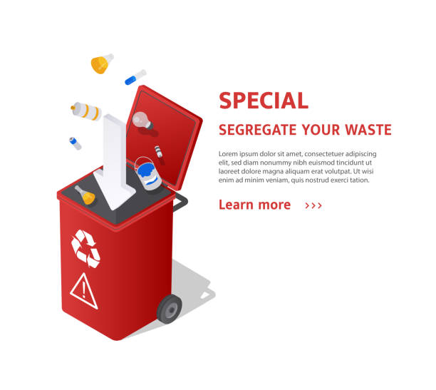 illustrazioni stock, clip art, cartoni animati e icone di tendenza di raccolta differenziata rifiuti speciali - toxic waste illustrations