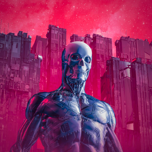 istock Cyberpunk death cyborg 1370861611