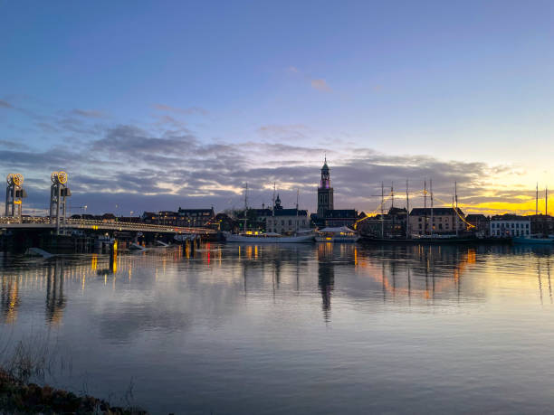istock Kampen sunset during winter at the river IJssel 1370862112