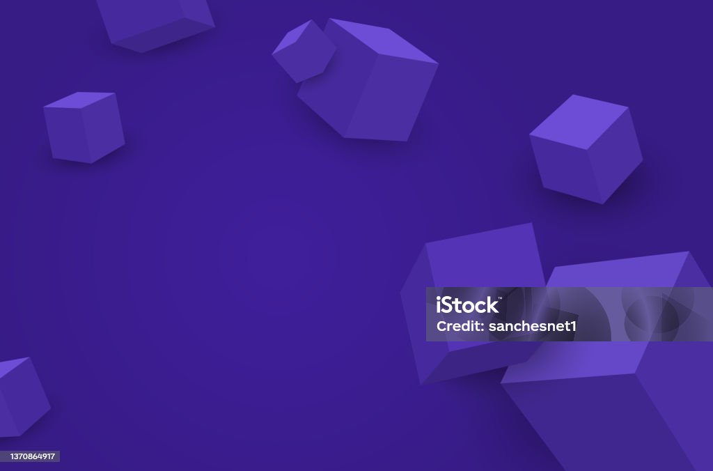 Cube Model Blue Blue Cubes Stock Illustration - Download Image Now - Abstract ...