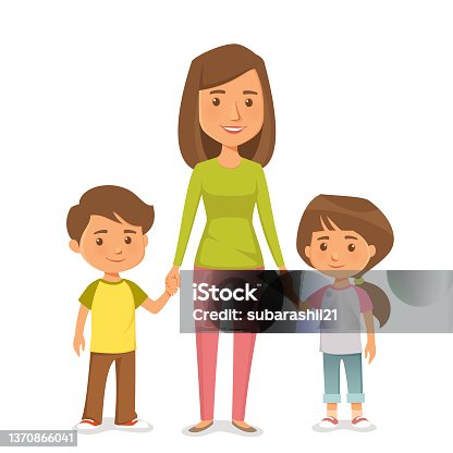 2,392 Mom And Two Kids Illustrations & Clip Art - iStock | Mom and two kids  isolated