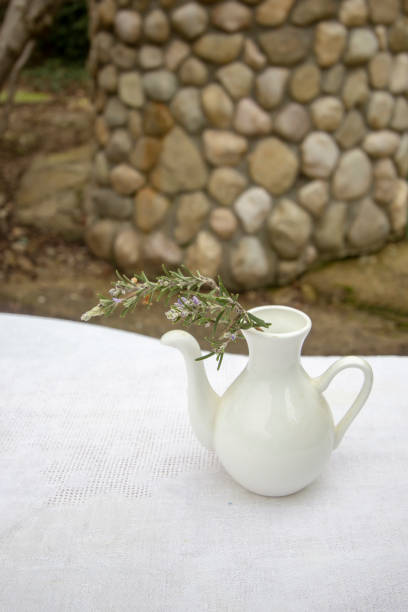 istock Rosemary sprig in a white teapot 1370869571