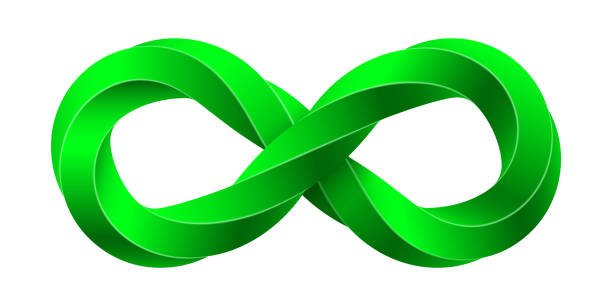istock Infinity sign made of twisted pentagonal rod. Mobius strip symbol. Vector isolated illustration. 1370872008