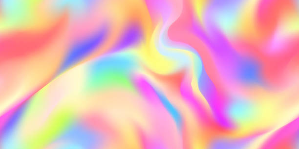 Iridescent holographic abstract vivid rainbow seamless pattern Iridescent holographic abstract rainbow seamless pattern. Vibrant background in 80s and 90s style. Tie dye art gradient effect. Unicorn wallpaper. Fairy tale backdrop. rainbow texture stock illustrations