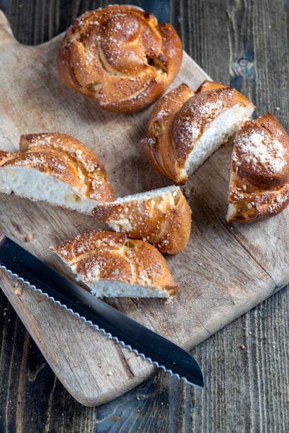 istock wheat fresh bun with filling cut into pieces 1370873292