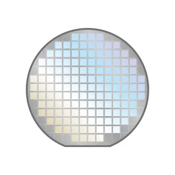 Vector illustration of Semiconductor silicon wafer