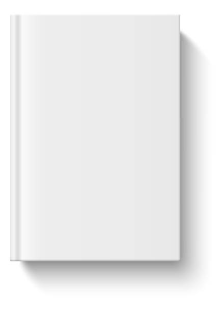 istock Book cover template. Realistic mockup of blank white hardcover 1370876401