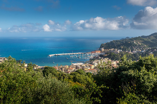 view of Santa Marinella and the Mediterranean Sea in Liguria, Italy
