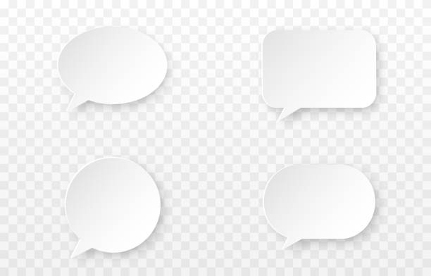 vector speech bubbles. set of speech bubbles on isolated transparent background. speech, dialogue, communication, comics. - speech bubble 幅插畫檔、美工圖案、卡通及圖標