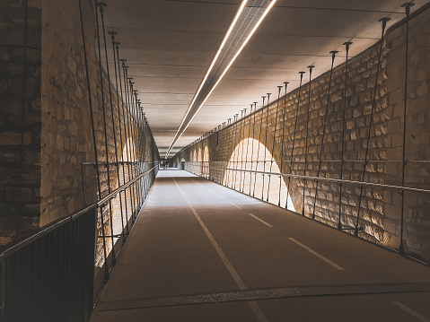 Cycling and walking track Under the Adolf Bridge in Luxembourg