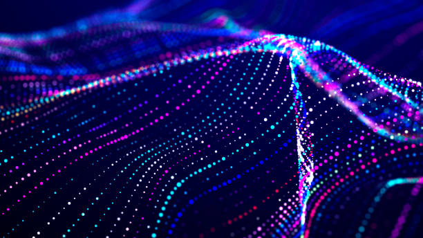 istock Digital technology background. Dynamic wave of glowing points. Futuristic background for presentation design. 3d 1370884729
