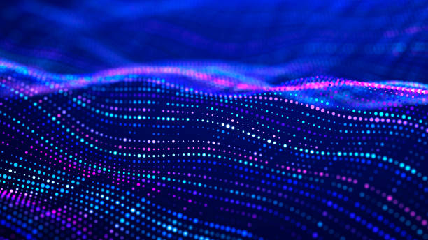 istock Digital technology background. Dynamic wave of glowing points. Futuristic background for presentation design. 3d 1370884738