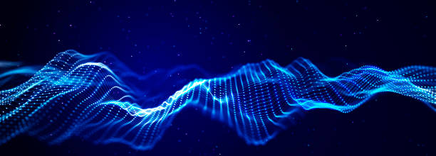 istock Digital technology background. Dynamic wave of glowing points. Futuristic background for presentation design. 3d 1370884758