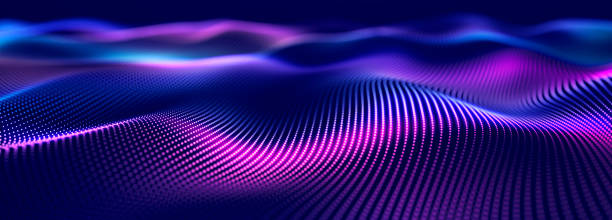 istock Digital technology background. Dynamic wave of glowing points. Futuristic background for presentation design. 3d 1370884821