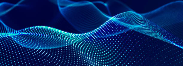 istock Digital technology background. Dynamic wave of glowing points. Futuristic background for presentation design. 3d 1370884831