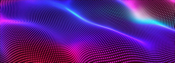 istock Digital technology background. Dynamic wave of glowing points. Futuristic background for presentation design. 3d 1370884851