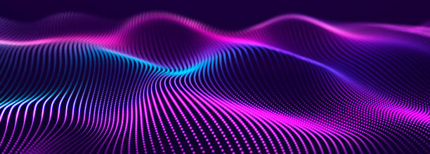 istock Digital technology background. Dynamic wave of glowing points. Futuristic background for presentation design. 3d 1370884867