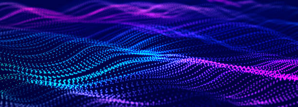istock Digital technology background. Dynamic wave of glowing points. Futuristic background for presentation design. 3d 1370884880