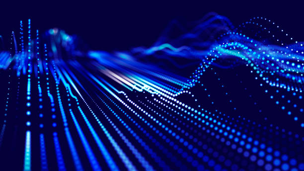 istock Digital technology background. Dynamic wave of glowing points. Futuristic background for presentation design. 3d 1370884912
