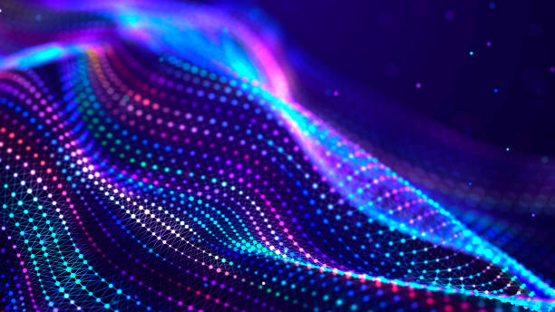 istock Digital technology background. Dynamic wave of glowing points. Futuristic background for presentation design. 3d 1370884952