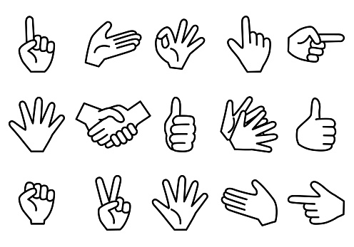 Drawinge Hand Sign Simple Line Drawing Hand Sign Illustration Stock Illustration ...