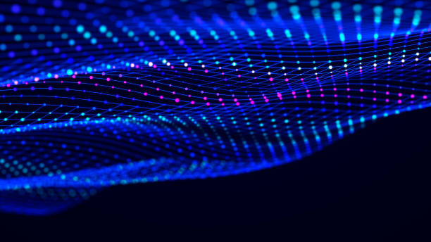 istock Abstract futuristic wave background. Network connection dots and lines. Digital structure. 3d rendering. 1370885085