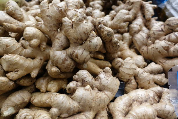 istock Fresh organic ginger on fresh market in thailand 1370887875