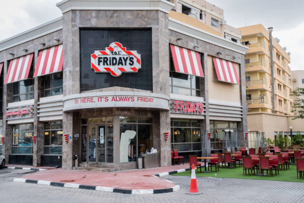 T.G.I Friday's restaurant front in Doha, Qatar stock photo