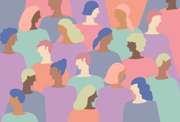 ilustraciones, imágenes clip art, dibujos animados e iconos de stock de buzos multicolores personas - día mundial de la salud mental ilustraciones