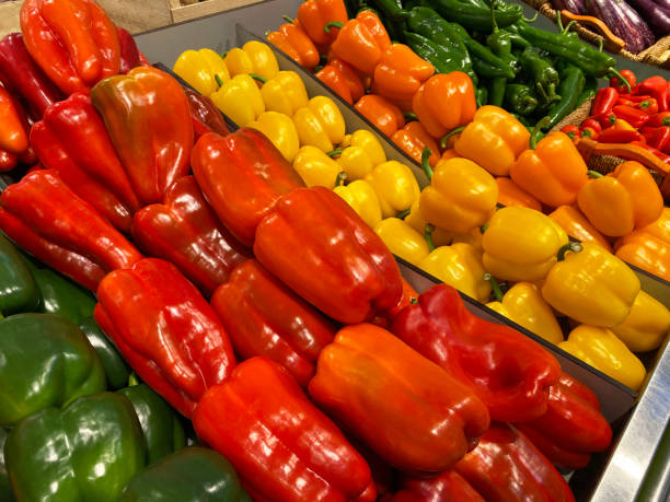 istock Fresh raw yellow and red organic Bell Pepper 1370891029