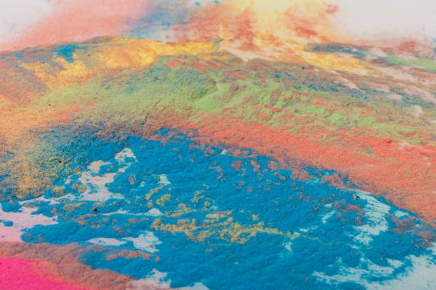 istock Freezing of colored powder explosions isolated on a white background 1370891217