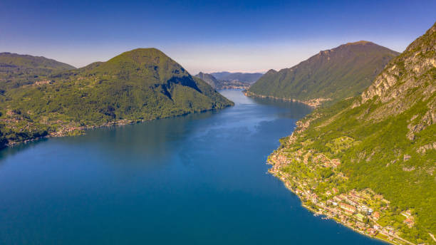 istock Aerial View of lake Lugano 1370897734