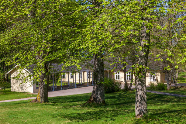 stary kurort uzdrowiskowy lundsbrunn park w szwecji - 16199 zdjęcia i obrazy z banku zdjęć