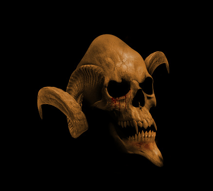 Horned bizarre skull