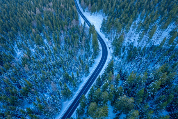 istock winter in the mountains (aerial view) 1370901293