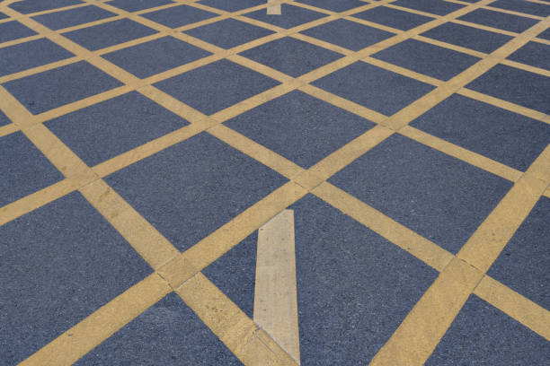 The yellow marking line of Modern City Street